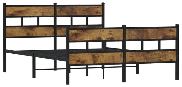 Kovový rám postele bez matrace kouřový dub 160 x 200 cm 3308465