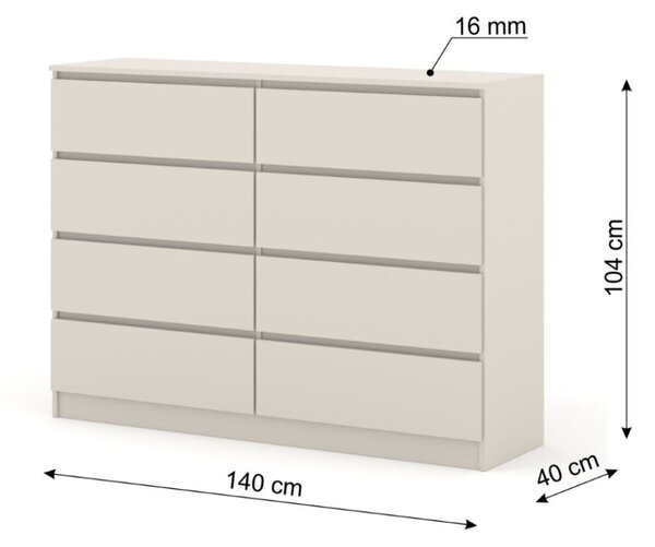 BIM Komoda Maja 140, S8 krémová
