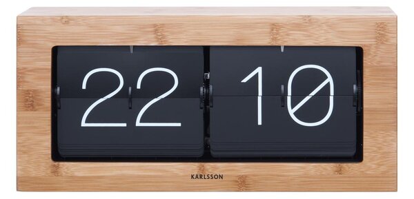 Nástěnné/stolní překlápěcí hodiny Boxed 37 cm Karlsson (Barva - dýha dekor bambus)