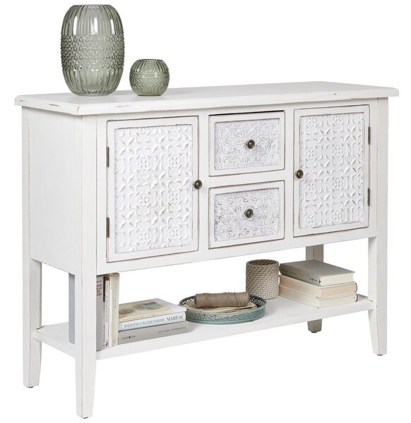 KOMODA, jedle, bílá, 107/82/38 cm Ambia Home