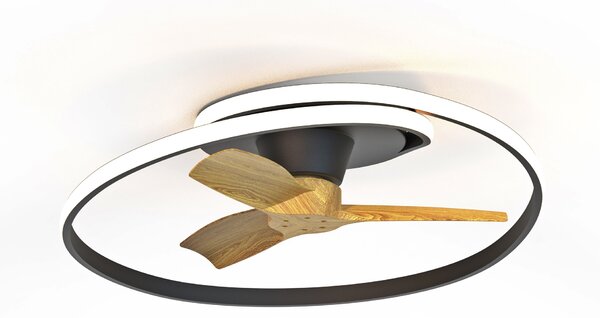 Mantra 8236 Ocean, ventilátor se svítidlem LED 60W 2700-5000K a dálkovým ovladačem, černá/dřevěná, průměr 78cm