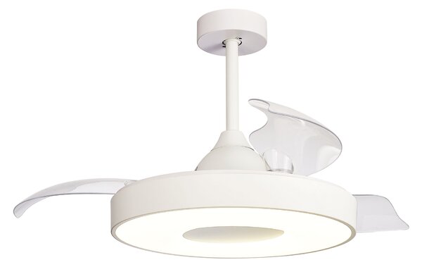 Mantra 8216 Coin, rozvinovací ventilátor se svítidlem a dálk. ovladačem, LED 60W 2700-5000K, bílá, průměr 50/106cm