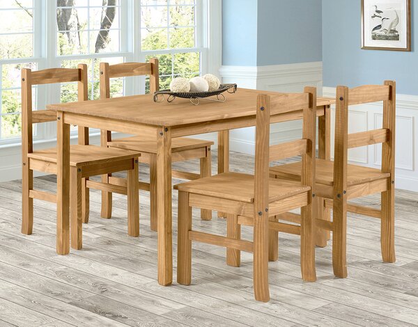Idea nábytek Stůl 100x80 + 4 židle CORONA 2 vosk