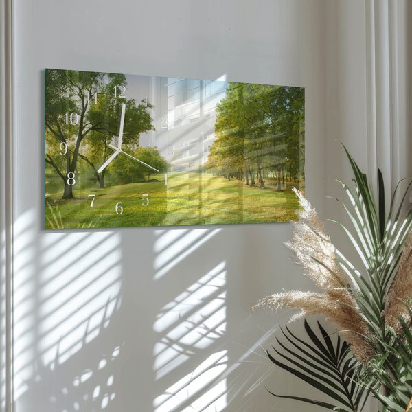 Skleněné hodiny horizontální Zeleň přírody zsppb-60x30-00295276