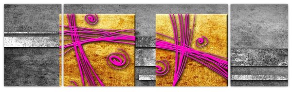 Obraz barevných čtverců na černém pozadí (170x50 cm)