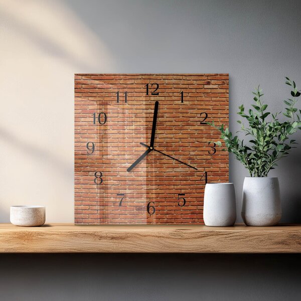 Skleněné hodiny na stěnu Cihly zskc-30x30-00295209