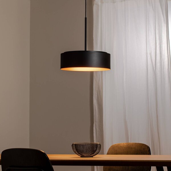 BEGA LED závěsná lampa Studio Line Ø 36 cm černá-měděná DALI, stmívatelný, Černá, Obývací pokoj / jídelna, Hliník