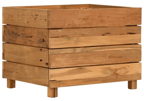 Vyvýšený záhon 50 x 40 x 38 cm recyklované teakové dřevo a ocel