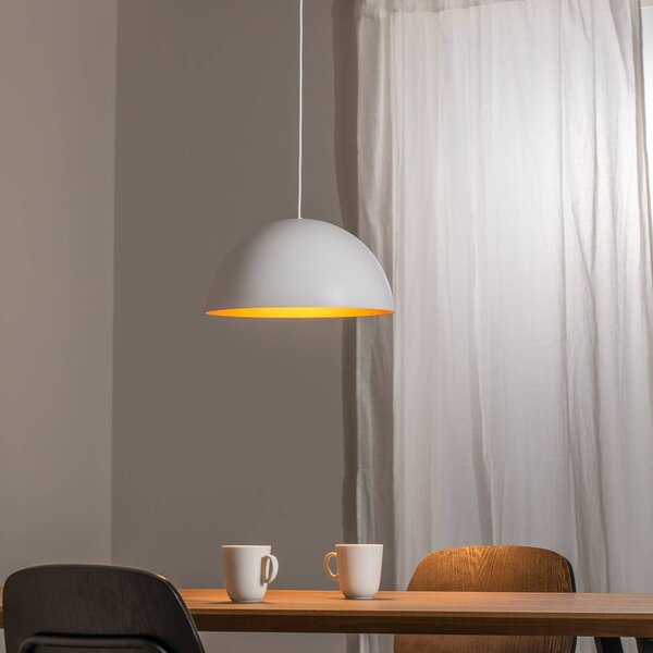 BEGA Závěsné svítidlo LED Studio Line 50996, bílá/měď, Ø 35 cm, stmívatelný, Bílá / opál, Obývací pokoj / jídelna, Hliník
