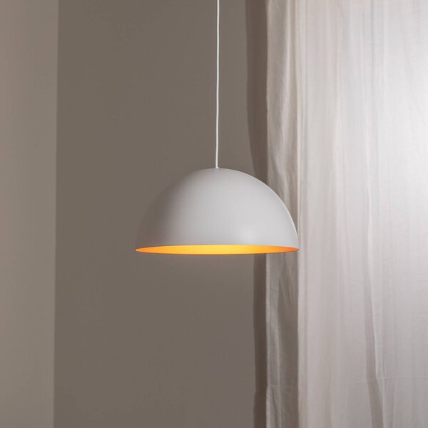 BEGA Závěsné svítidlo LED Studio Line 50996, bílá/měď, Ø 35 cm, stmívatelný, Bílá / opál, Obývací pokoj / jídelna, Hliník