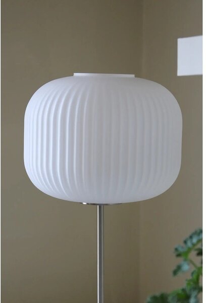 Bílá/ve stříbrné barvě stolní lampa se skleněným stínidlem (výška 50 cm) Sober – Markslöjd