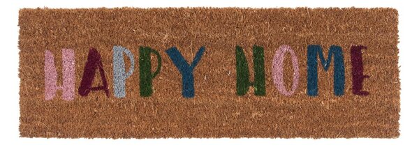 Rohožka Happy Home Present Time (Barva- hnědá, barevný nápis)