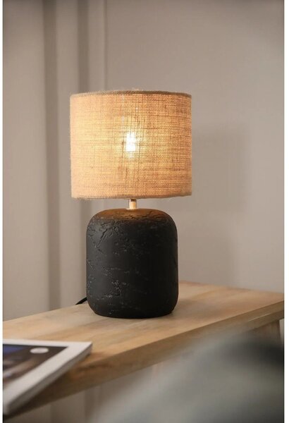 Stolní lampa se stínidlem z juty v černo-přírodní barvě (výška 32,5 cm) Montagna – Markslöjd
