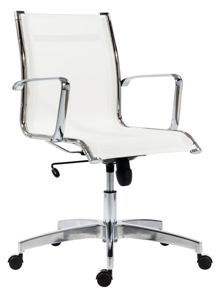 Kancelářská židle KASE – 8850 MESH LOW BACK bílá (kancelářská židle se síťovinou na sedáku a opěráku)