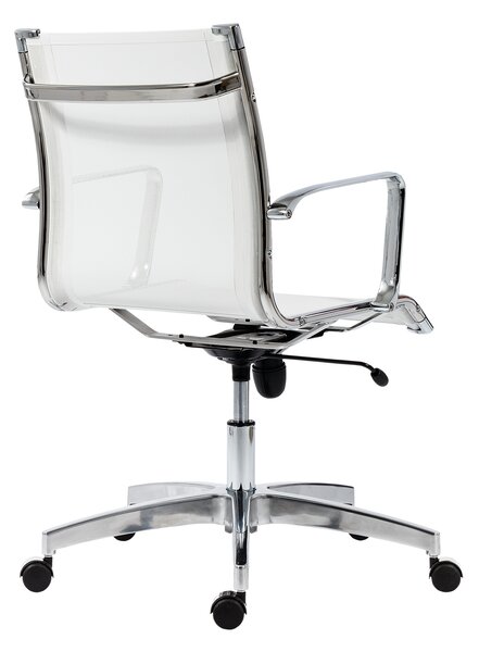 Kancelářská židle KASE – 8850 MESH LOW BACK bílá (kancelářská židle se síťovinou na sedáku a opěráku)