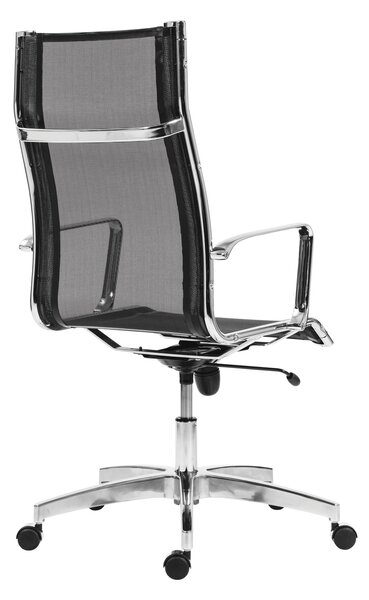 Kancelářská židle KASE – 8800 MESH HIGH BACK černá (kancelářská židle se síťovinou na sedáku a opěráku)