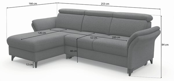 ROHOVÁ SEDAČKA, textil, šedohnědá Sit & More - Sedací soupravy, Online Only