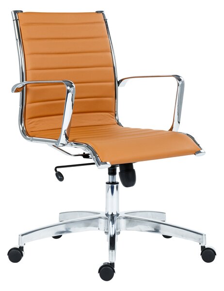 Kancelářská židle KASE – 8850 RIBBED LOW BACK BO17 (kancelářská židle s tenkým prošívaným čalounem na sedáku a opěráku)