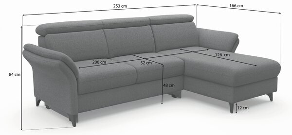 ROHOVÁ SEDAČKA, textil, barvy stříbra Sit & More - Sedací soupravy, Online Only