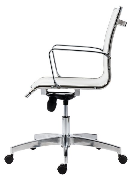 Kancelářská židle KASE – 8850 MESH LOW BACK bílá (kancelářská židle se síťovinou na sedáku a opěráku)