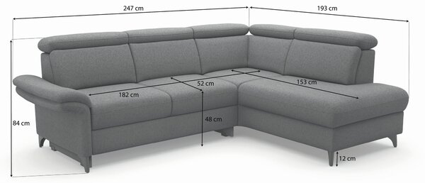 ROHOVÁ SEDAČKA, textil, šedá Sit & More - Sedací soupravy, Online Only