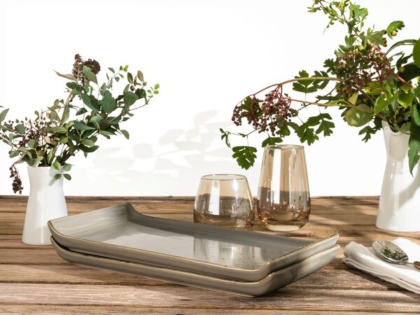 SADA SERVÍROVACÍCH PODNOSŮ kamenina keramika 2dílné 16,5/33 cm Creatable - Kolekce nádobí, Online Only
