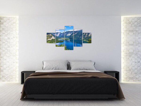 Obraz - Halštatské jezero, Hallstatt, Rakousko (125x70 cm)
