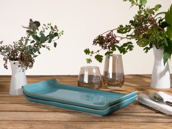 SADA SERVÍROVACÍCH PODNOSŮ kamenina keramika 2dílné 16,5/33 cm Creatable - Kolekce nádobí, Online Only