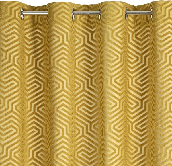 ZÁVĚS NA KROUŽCÍCH PIERRE CARDIN INGA 140X250 CM ZLATÁ