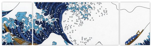Obraz - Japonská kresba, vlny (170x50 cm)