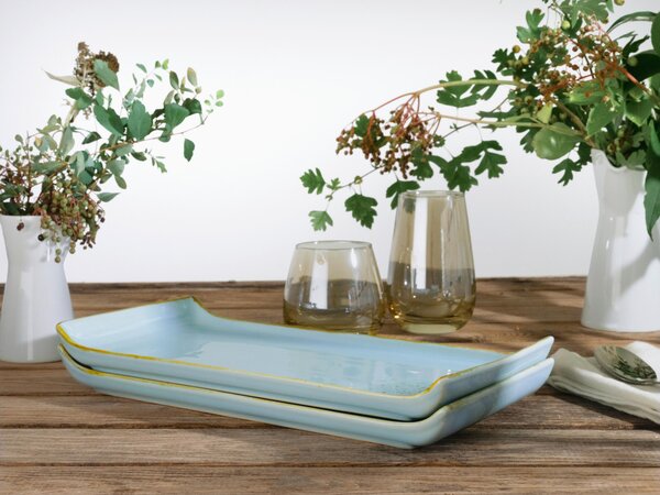 SADA SERVÍROVACÍCH PODNOSŮ kamenina keramika 2dílné 16,5/33 cm Creatable - Kolekce nádobí, Online Only