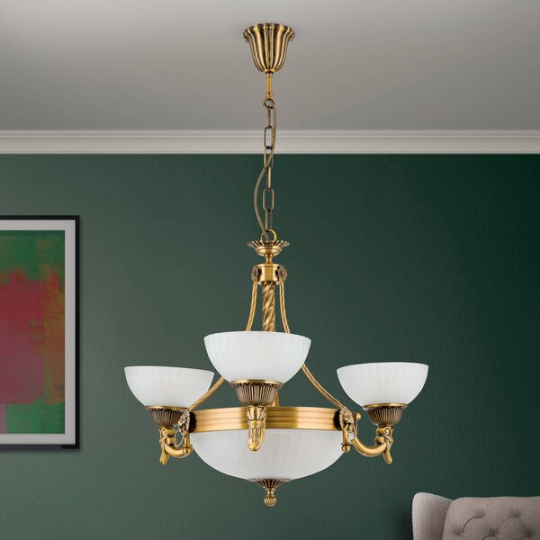 ORION Lustr Noam v klasickém designu Ø 64 cm, stmívatelný, Bronz / starožitná mosaz, Obývací pokoj / jídelna, kov