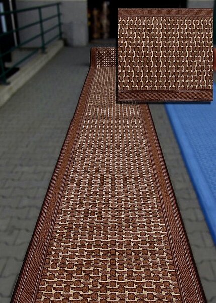 Berfin Dywany AKCE: 150x57 cm Protiskluzový běhoun na míru Zel 1002 Brown - obšitý ze všech stran - šíře 57 cm