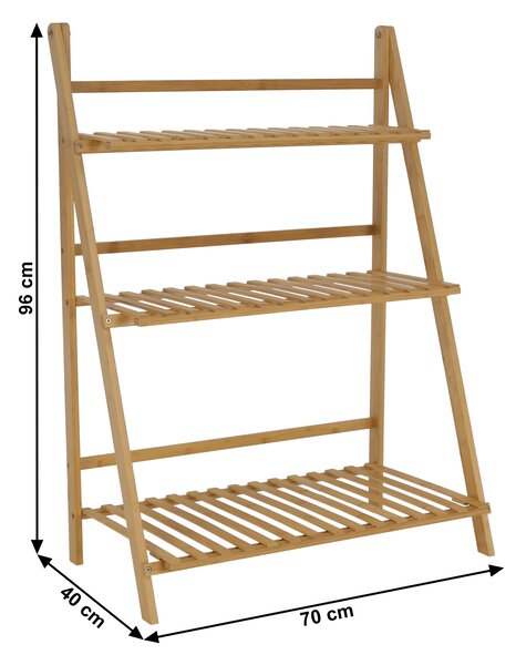 KONDELA Skládací regál, bambus, Nepel TYP 1 + dárek