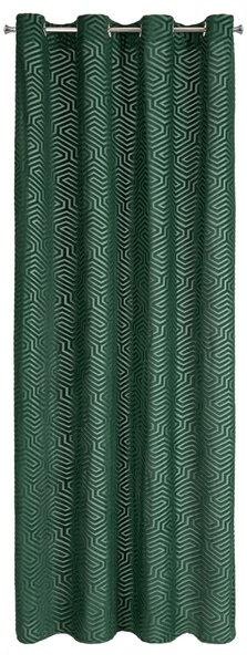 ZÁVĚS NA KROUŽCÍCH PIERRE CARDIN INGA 140X250 CM TMAVĚZELENÁ