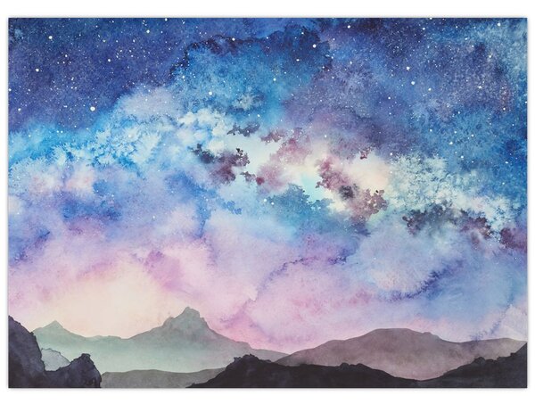Obraz - Mléčná dráha, aquarel (70x50 cm)