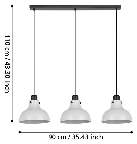 ZÁVĚSNÉ SVÍTIDLO, 90/20/110 cm Eglo - Online Only svítidla, Online Only