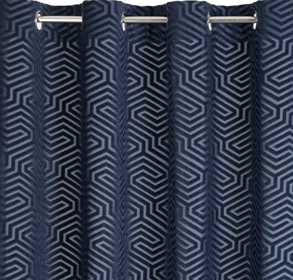 ZÁVĚS NA KROUŽCÍCH PIERRE CARDIN INGA 140X250 CM TMAVĚMODRÁ