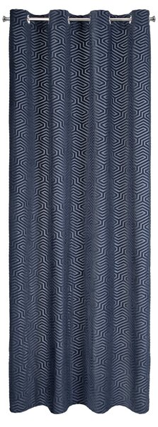 ZÁVĚS NA KROUŽCÍCH PIERRE CARDIN INGA 140X250 CM TMAVĚMODRÁ