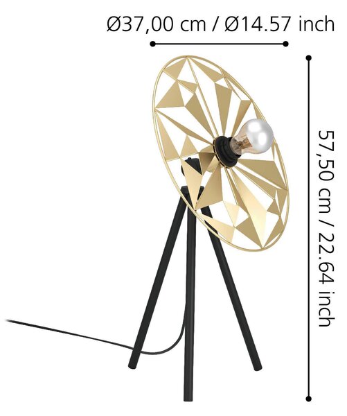 STOLNÍ LAMPA, E27, 37/27/57,5 cm Eglo - Online Only svítidla, Online Only