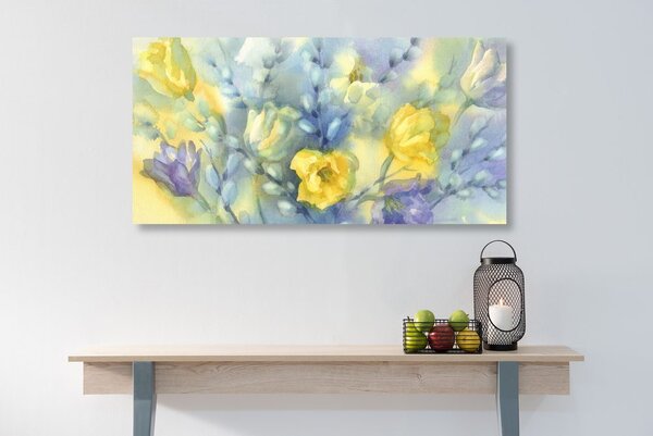Obraz akvarelové žluté tulipány