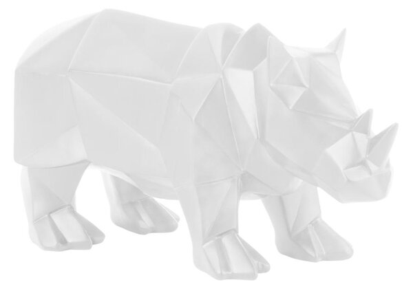 Soška nosorožec Rhino 29,5 cm Origami Present Time (Barva- matná bílá)