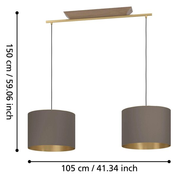 ZÁVĚSNÉ SVÍTIDLO, 105/35/150 cm Eglo - Online Only svítidla, Online Only