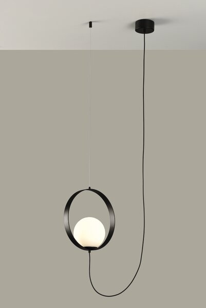 ACB Iluminacion Zavěsné LED svítidlo HALO, ⌀ 25 cm, 5W, CRI90, CCT switch 2700-3000K Barva: Černá, Stmívání, řízení: TRIAC