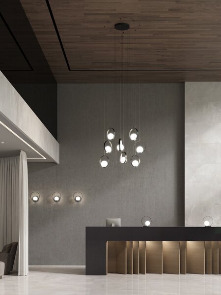 ACB Iluminacion Stolní LED lampa HALO, ⌀ 26 cm, 5W, CRI90, CCT switch 2700-3000K Barva: Černá, Stmívání, řízení: ON/OFF (bez stmívání)