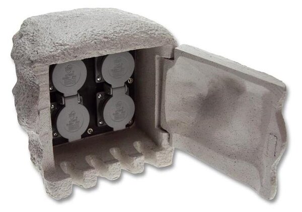 Ecolite XSTA-224G - Venkovní zásuvkový sloupek 4Z IP44