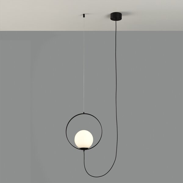ACB Iluminacion Zavěsné LED svítidlo HALO, ⌀ 25 cm, 5W, CRI90, CCT switch 2700-3000K Barva: Černá, Stmívání, řízení: TRIAC