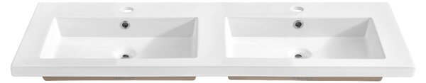 Comad Nábytkové keramické dvojumyvadlo UM-8070 SPIRIT 120D, 121x46 cm, bílá lesklá