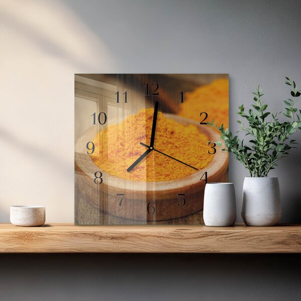Skleněné hodiny na stěnu Kurkuma zskc-30x30-00182426