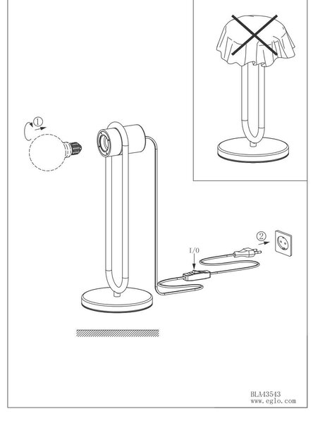 STOLNÍ LAMPA, E27, 8,5/9/41 cm Eglo - Online Only svítidla, Online Only